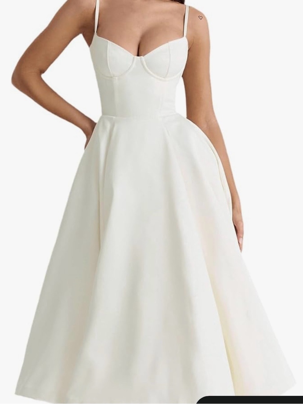 Elegant Cream A-Line Slip Dress